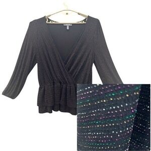 ModCloth Peplum‎ Top Black 1X